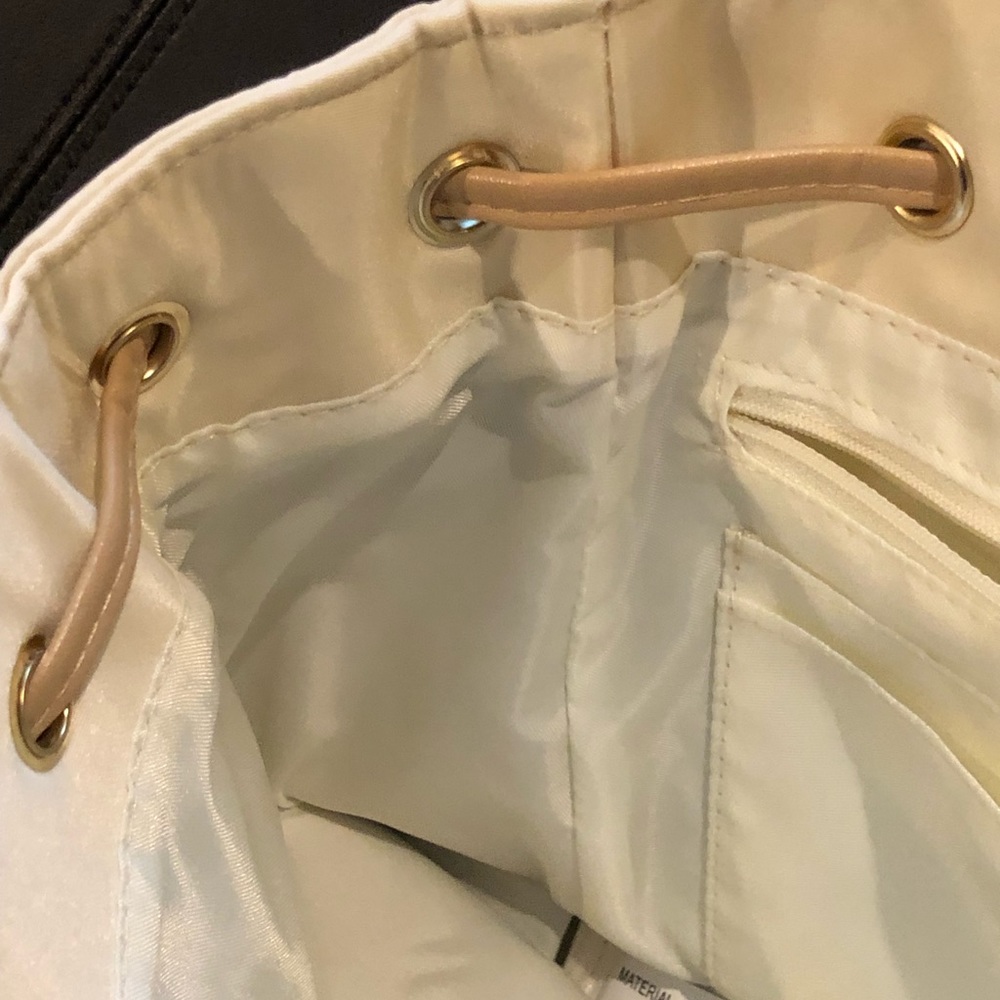 backpack-LouLu Backpack NWOT Ivory Gold Hardware Leatherette /Polyester - Picture 15 of 17